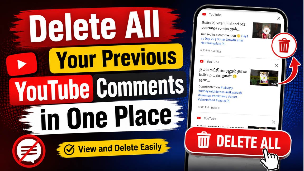 how to delete youtube comment from one place